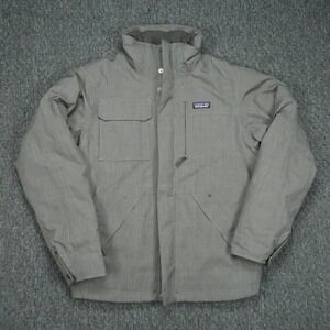 Patagonia Jacket Mens Small Gray Wanaka Down Full Zip Pockets Quilted H2NO